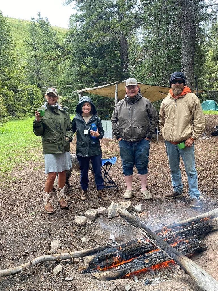 Remote backcountry campsite in the Bob Marshall Wilderness during a Montana Chinese Wall pack trip